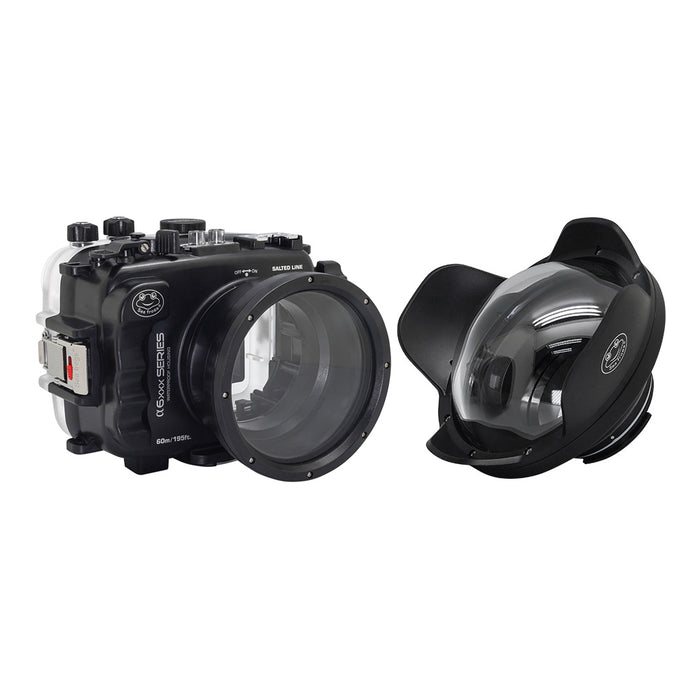 SeaFrogs 60M/195FT Waterproof housing for Sony A6xxx series Salted Line with 6" Dry dome port / GEN 3
