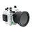 Sony A1 40M/130FT Underwater camera housing with 6" Flat Long Port for Sony FE 24-105mm F4 (standard port included).