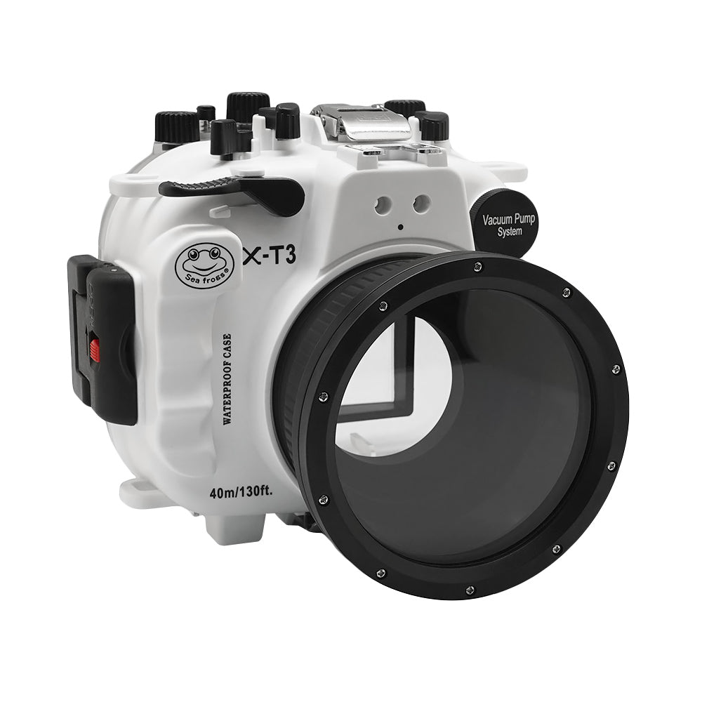 Fujifilm X-T3 40M/130FT Underwater camera housing kit with SeaFrogs Dry  dome port V.1 (White)