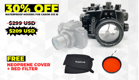Be amazed by our special offer for Canon G1X III Underwater camera housing!