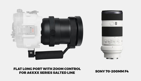 Flat long port with zoom control for A6xxx series Salted Line / SONY 70-200mm F4 lens