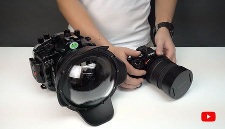 Sea Frogs Sony A7R IV FE 12-24mm f4g UW camera housing with 6" Dome port, Zoom rings for FE 12-24mm F4