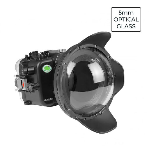 Sea Frogs Sony FX30 40M/130FT Waterproof camera housing with 6" Glass Dome port V.1 for Sony E10-18mm and E10-20mm PZ