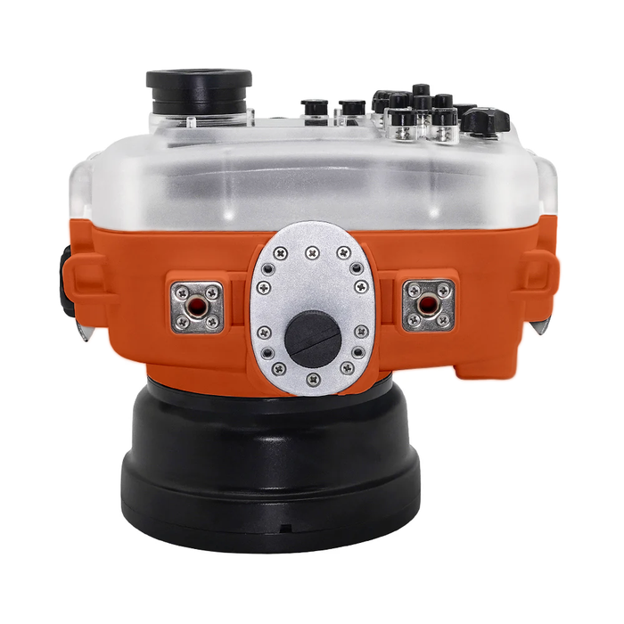 SeaFrogs 60M/195FT Waterproof housing for Sony A6xxx series Salted Line with 55-210mm lens port (Orange) / GEN 3