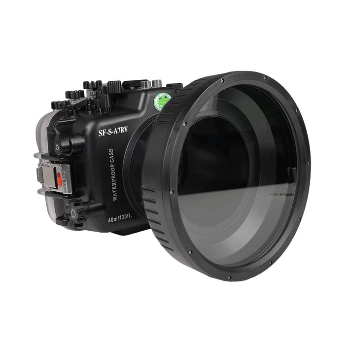 Sony A7R V 40M/130FT Underwater camera housing with 6" Optical Glass Flat Short port (FE16-35mm F4 ZA OSS Zoom gear).