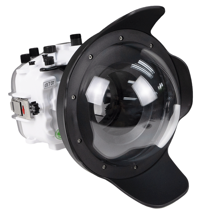 Sony A7 IV Salted Line series 40m/130ft waterproof camera housing with 8" Dome port V.8. White