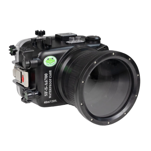 Sea Frogs Sony A6700 40M/130FT Waterproof camera housing with 4" Glass flat port for Sigma 18-50mm F2.8 DC DN (zoom gear included)