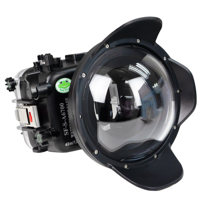 Sony A6700 Sea Frogs 40M/130FT Waterproof housing with acrylic 6" Dome Port V.1 for Sony E10-18mm lens (zoom gear included)