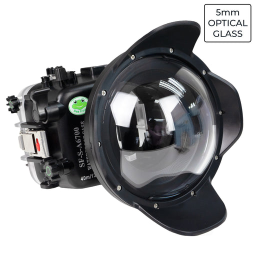 Sony A6700 Sea Frogs 40M/130FT Waterproof housing with 6" Glass Dome port V.7 for Sigma 18-50mm F2.8 DC DN (zoom gear included)
