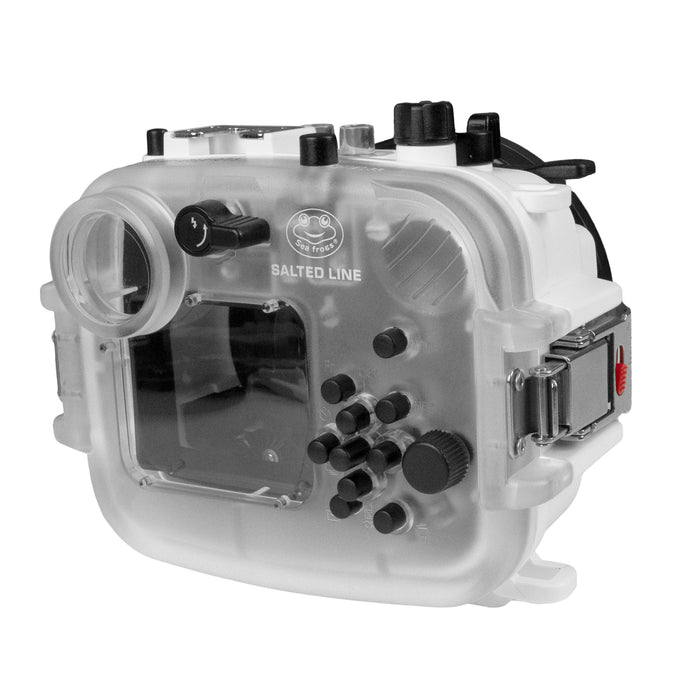 60M/195FT Waterproof housing for Sony RX1xx series Salted Line with Pistol grip & 4" Dry Dome Port(White)