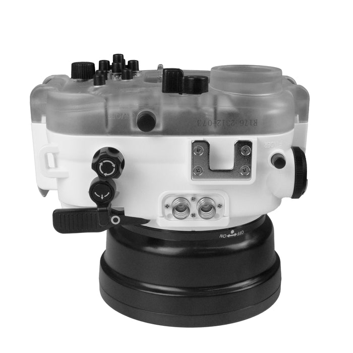 60M/195FT Waterproof housing for Sony RX1xx series Salted Line with Pistol grip & 6" Dry Dome Port(White)