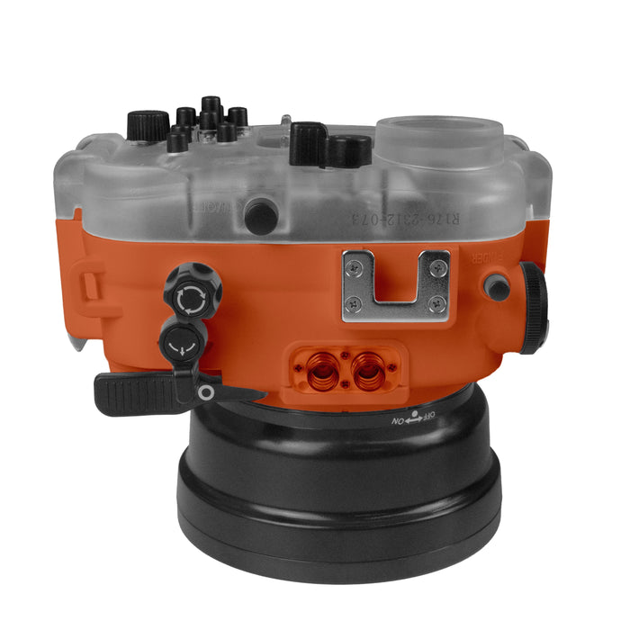 60M/195FT Waterproof housing for Sony RX1xx series Salted Line with 8" Dry Dome Port (Orange)