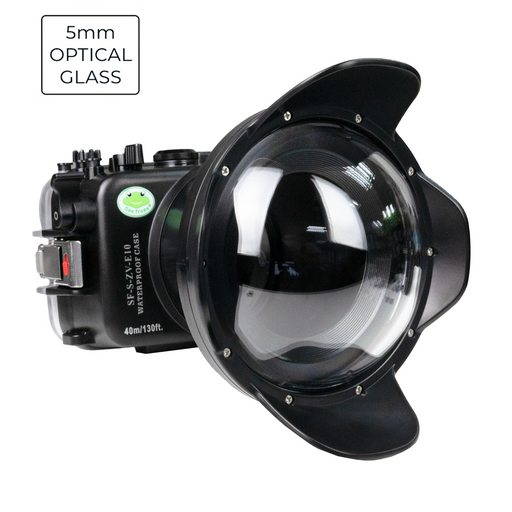 Sea Frogs Sony ZV-E10 40M/130FT Waterproof camera housing with 6" Glass Dome port V.1 for Sony E10-18mm and E10-20mm PZ / E16-50mm PZ