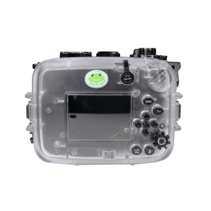 Sea Frogs Sony ZV-E10 40M/130FT Underwater camera housing with 6" Glass Flat long port for Sony FE 24-105mm F4 G OSS.