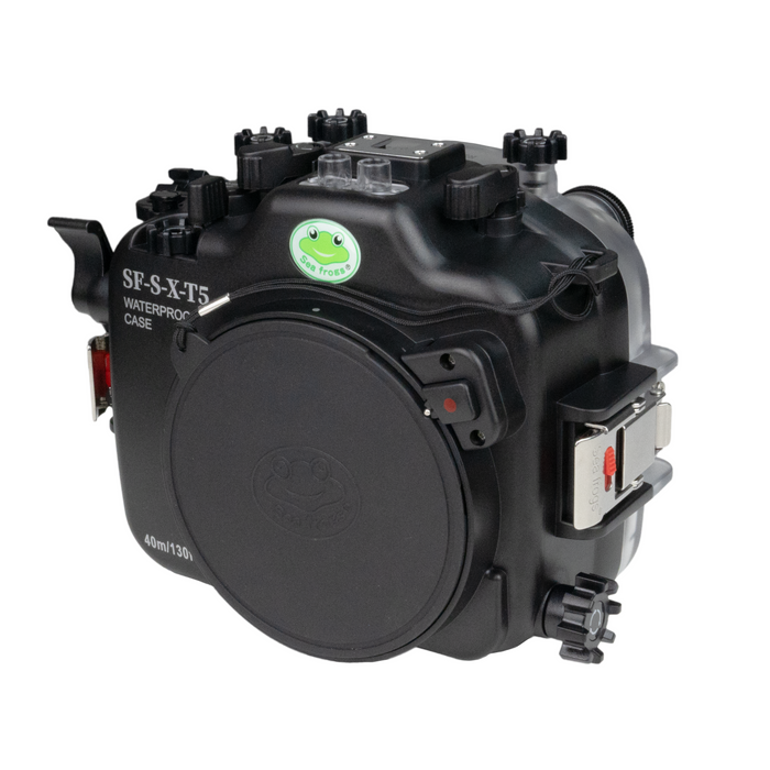 Fujifilm X-T5 40M/130FT Underwater camera housing with glass Flat Short Port. XF 16mm