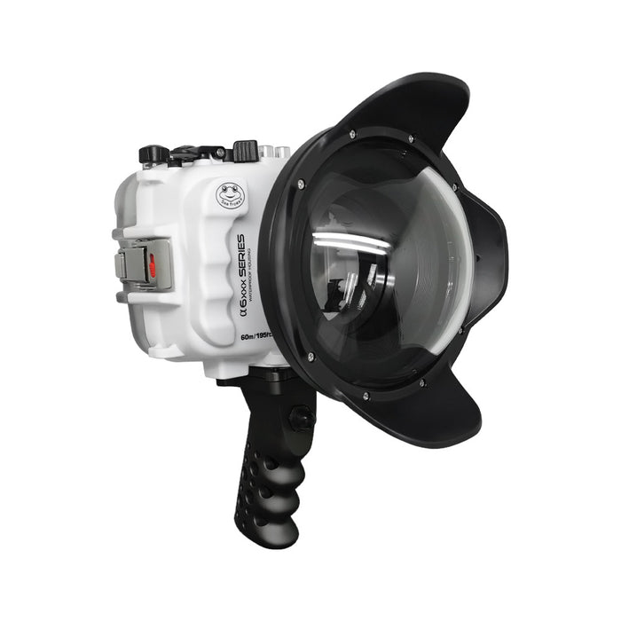 SeaFrogs UW housing for Sony A6xxx series Salted Line with Aluminium Pistol Grip & 6" Dry dome port (White) / GEN 3