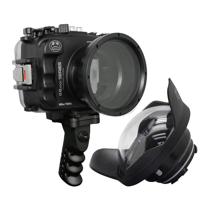 SeaFrogs UW housing for Sony A6xxx series Salted Line with Aluminium Pistol Grip & 6" Dry dome port / GEN 3