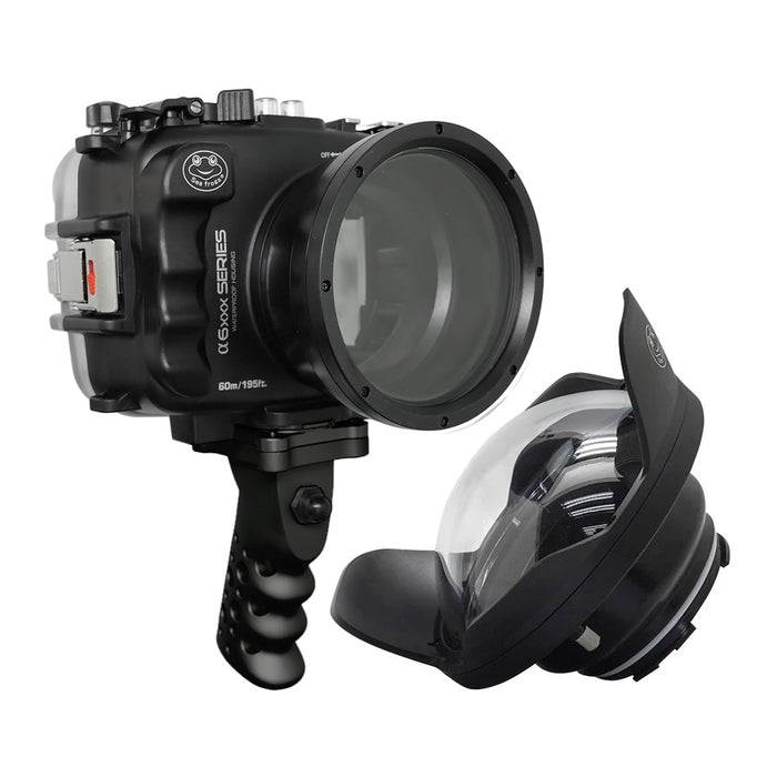 SeaFrogs UW housing for Sony A6xxx series Salted Line with Aluminium Pistol Grip & 6" Optical Glass Dry dome port / GEN 3