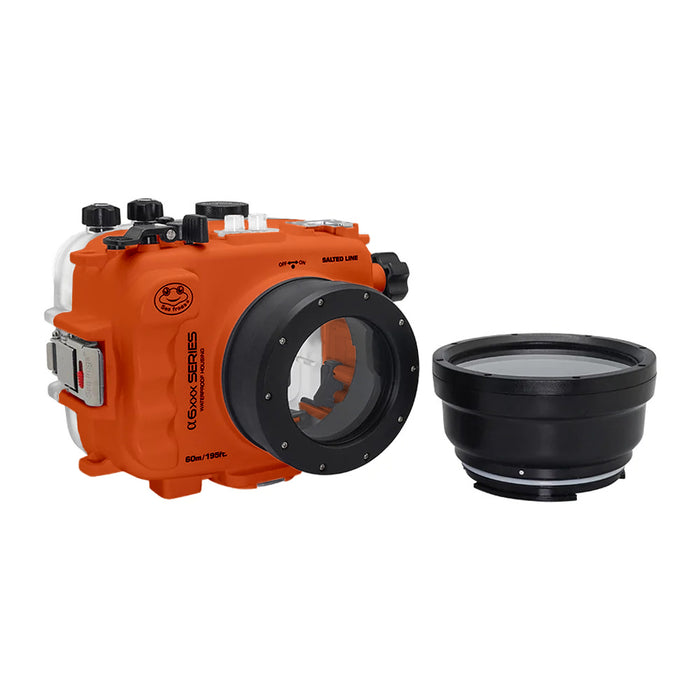 SeaFrogs UW housing for Sony A6xxx series Salted Line with 67mm threaded short / Macro port (Orange) / GEN 3