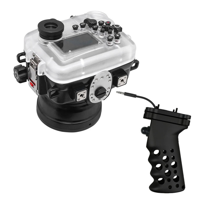 SeaFrogs 60M/195FT Waterproof housing for Sony A6xxx series Salted Line with Aluminium Pistol Grip / GEN 3