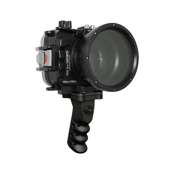 60M/195FT Waterproof housing for Sony RX1xx series Salted Line with Aluminium Pistol Grip (Black)