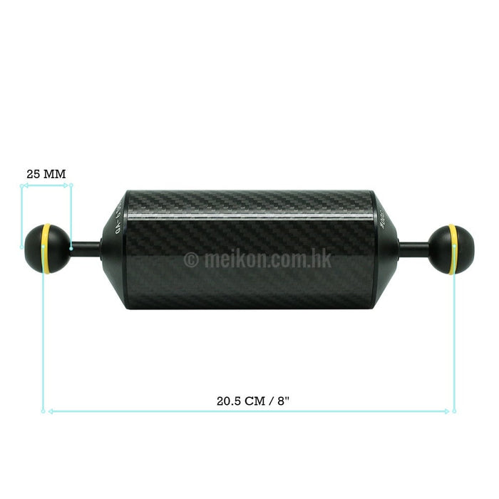 8"/20.5cm D60mm Carbon Fiber Underwater Float Arm for Video Light/Strobe mounting