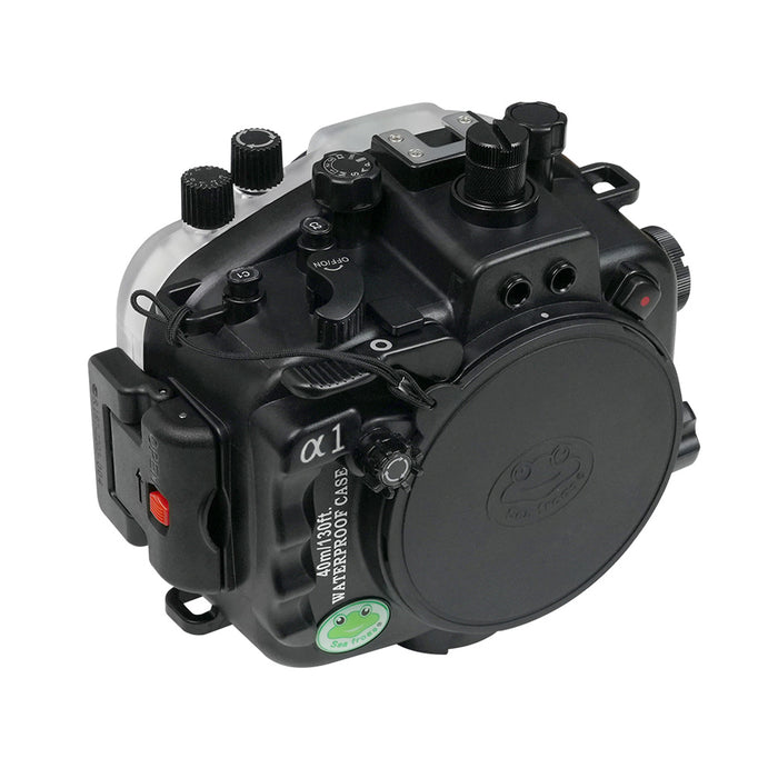 Sony A1 40M/130FT Underwater camera housing without port. Black