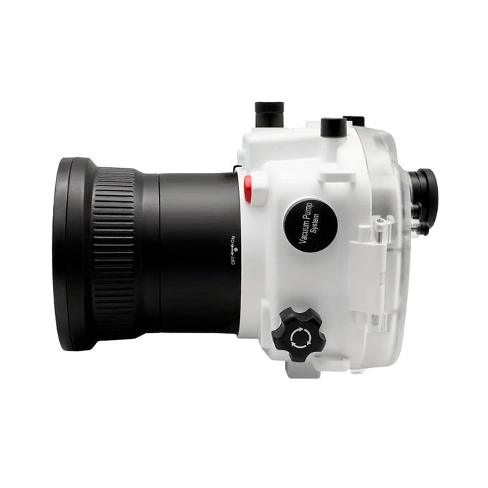 Sony A7R III V.3 Series UW camera housing kit with 6" Optical Glass Dome port V.7 (Including Flat Long port) White.