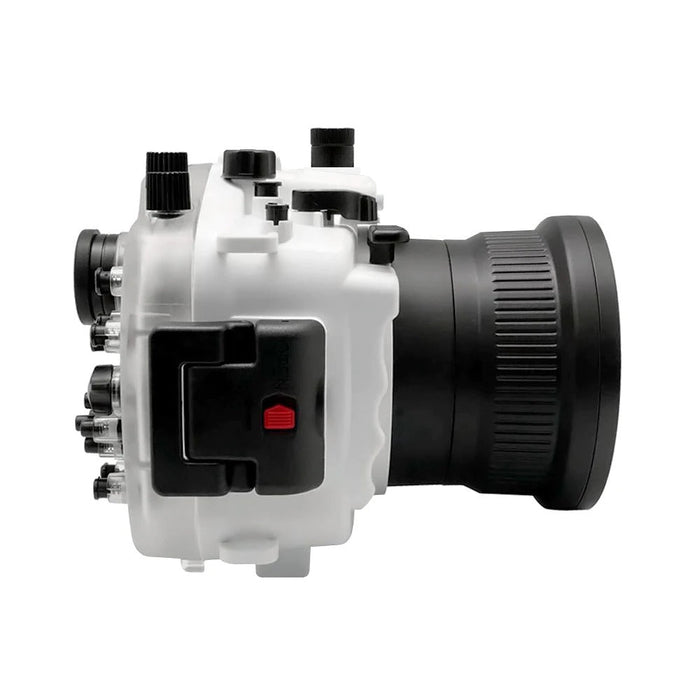 Sony A9 V.3 Series 40M/130FT Underwater camera housing with Zoom ring for FE16-35 F4 ZA OSS included. White