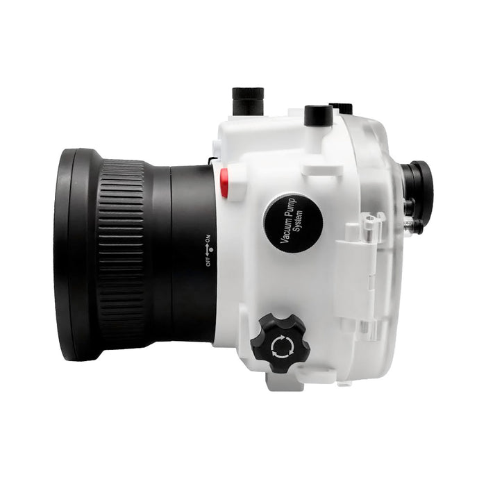 Sony A7R III V.3 Series 40M/130FT Underwater camera housing (Standard port) Zoom ring for FE16-35 F4 ZA OSS included. White