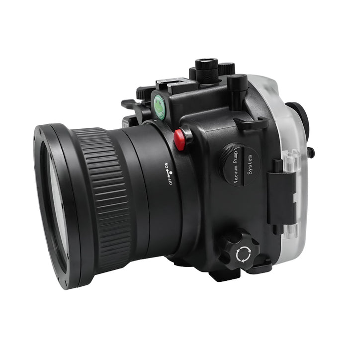 Sony A7R IV Series 40M/130FT Underwater camera housing with Standard port. Black