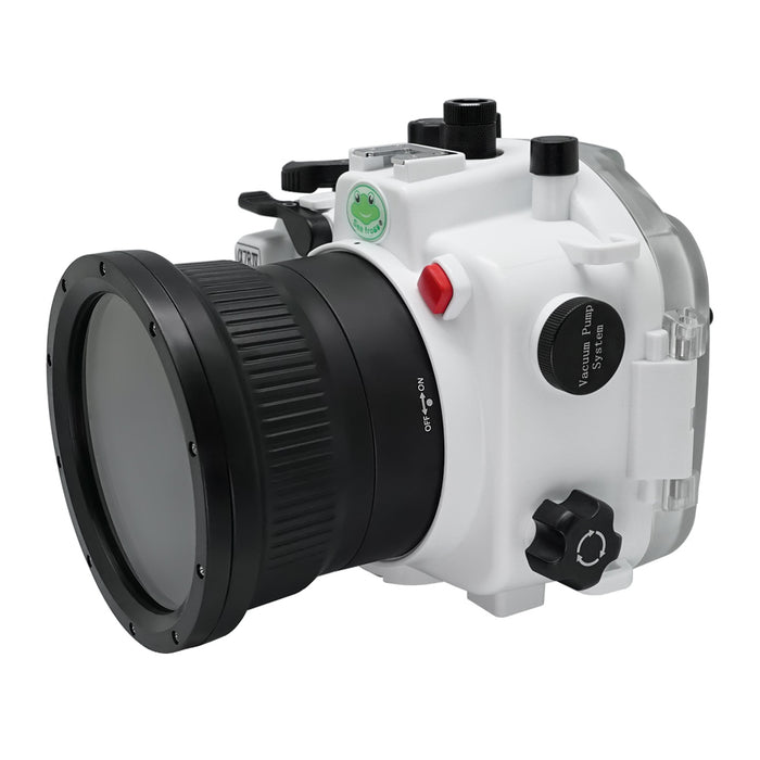 Sony A7R IV Series 40M/130FT Underwater camera housing with Standard port. White