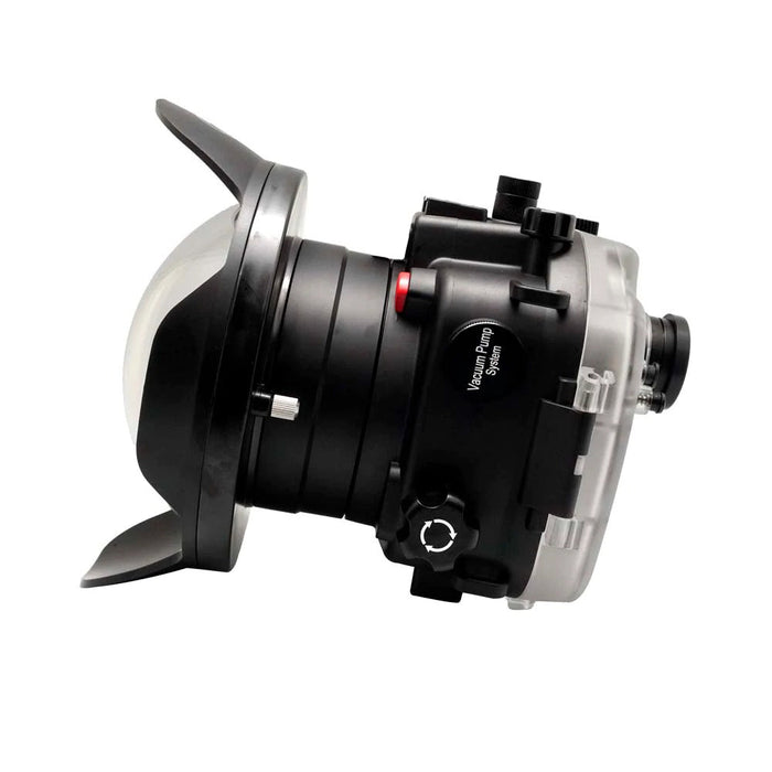 Sony A9 V.3 Series UW camera housing kit with 6" Optical Glass Dome port V.7 (Including standard port) Black.