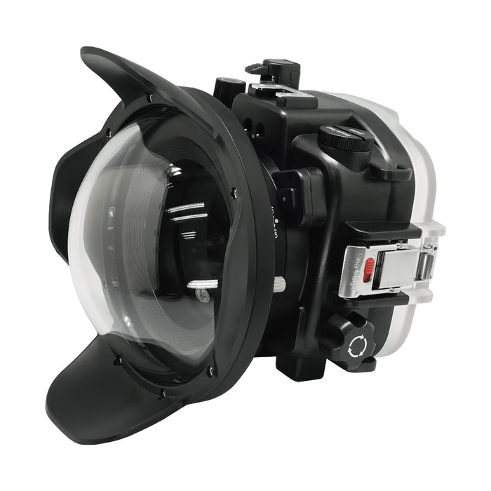 Canon EOS M50 / M50 II / EOS Kiss M (22mm) 40m/130ft SeaFrogs UW Camera Housing with 6" Dry Dome Port