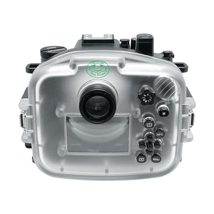 Canon EOS M50 / M50 II / EOS Kiss M (28mm & 32mm) 40m/130ft SeaFrogs Underwater Camera Housing with 67mm threaded flat short port