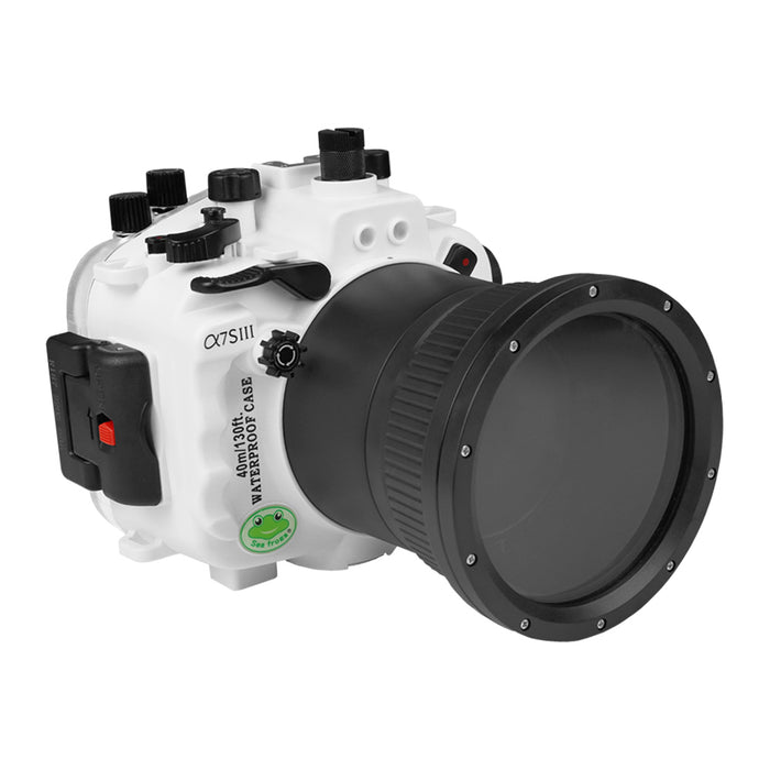 A7S III UW camera housing kit with 6" Dome port V.7 (Including Flat Long port) White.
