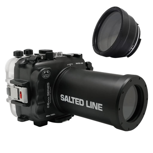 SeaFrogs 60M/195FT Waterproof housing for Sony A6xxx series Salted Line with 55-210mm lens port / GEN 3
