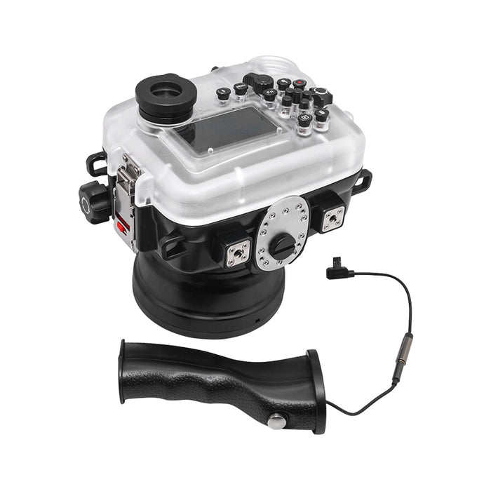 SeaFrogs 60M/195FT Waterproof housing for Sony A6xxx series Salted Line with pistol grip & 55-210mm lens port / GEN 3