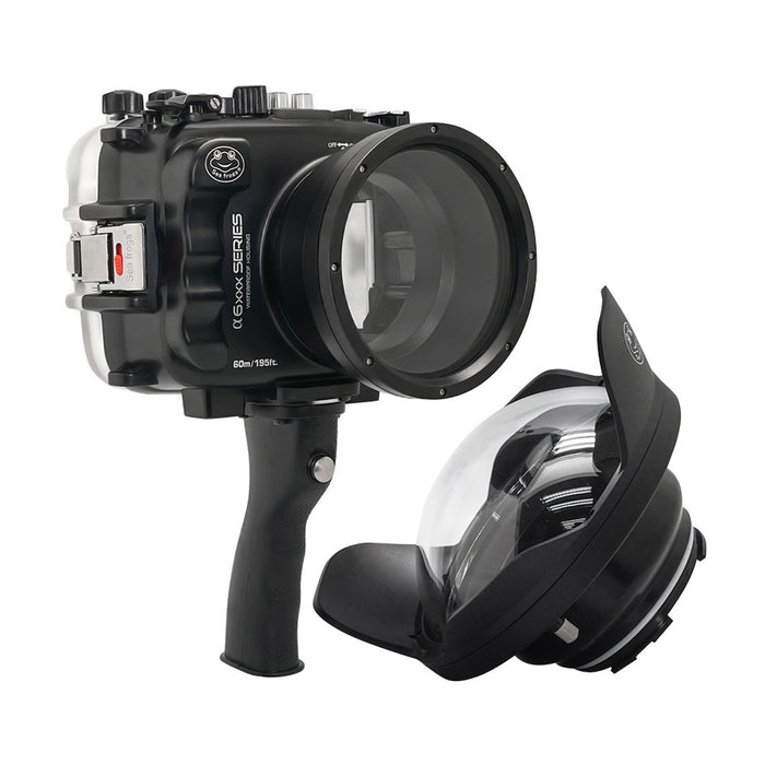 SeaFrogs UW housing for Sony A6xxx series Salted Line with pistol grip & 6" Dry dome port / GEN 3