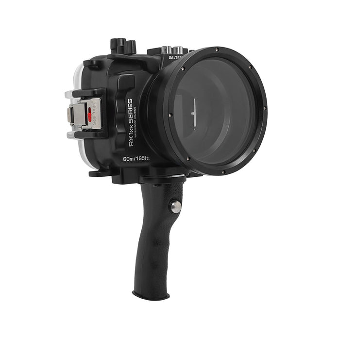 60M/195FT Waterproof housing for Sony RX1xx series Salted Line with Pistol grip (Black)