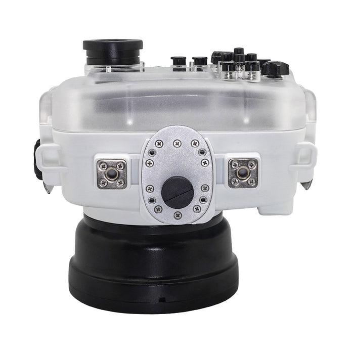 SeaFrogs 60M/195FT Waterproof housing for Sony A6xxx series Salted Line with 67mm threaded short / Macro port (White) / GEN 3