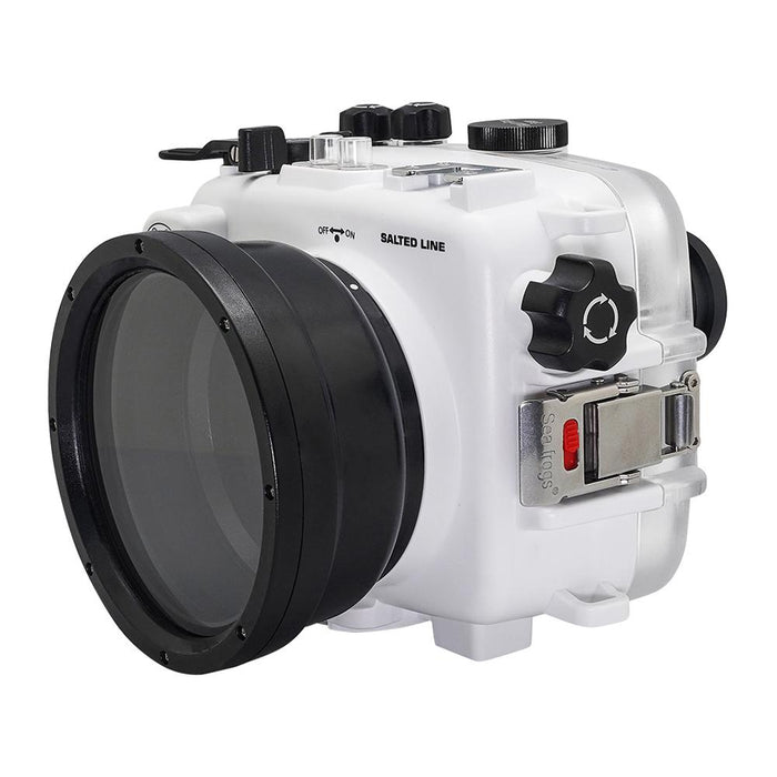 SeaFrogs UW housing for Sony A6xxx series Salted Line with Aluminium Pistol Grip & 6" Optical Glass Dry dome port (White) / GEN 3