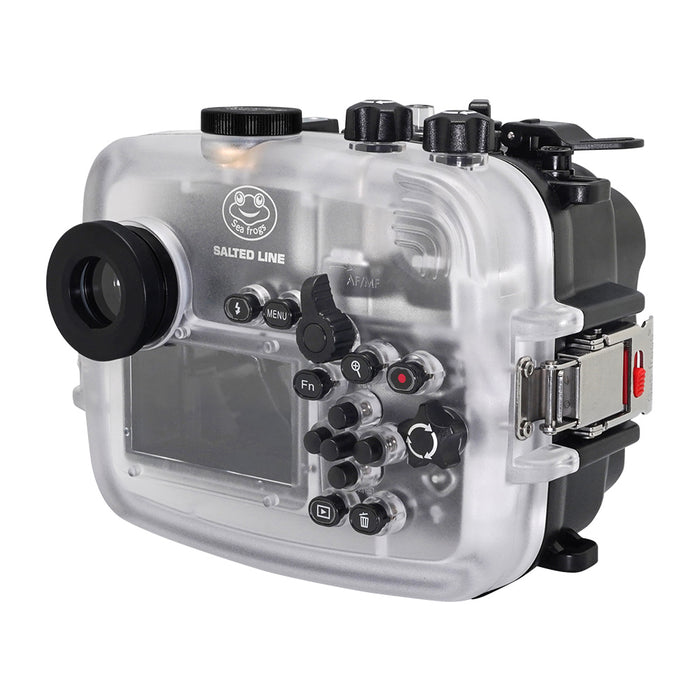 SeaFrogs 60M/195FT Waterproof housing for Sony A6xxx series Salted Line with Aluminium Pistol Grip / GEN 3