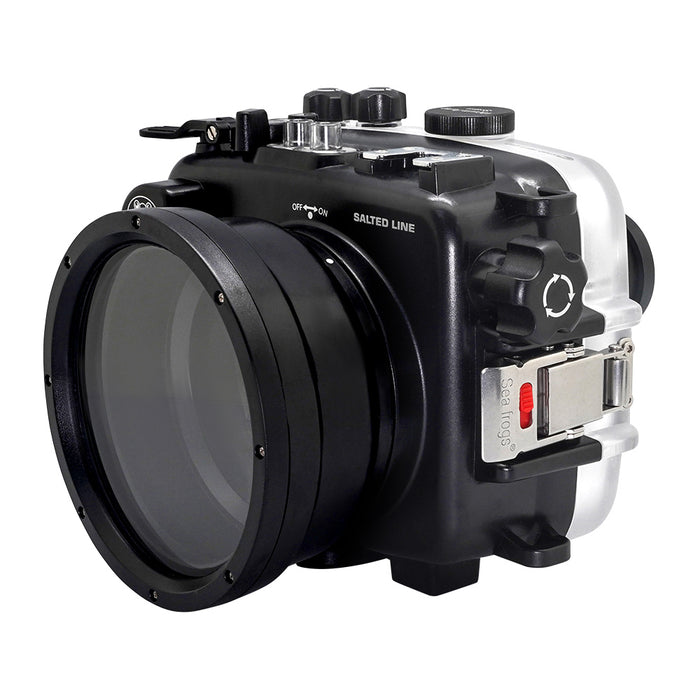 SeaFrogs 60M/195FT Waterproof housing for Sony A6xxx series Salted Line with Aluminium Pistol Grip / GEN 3