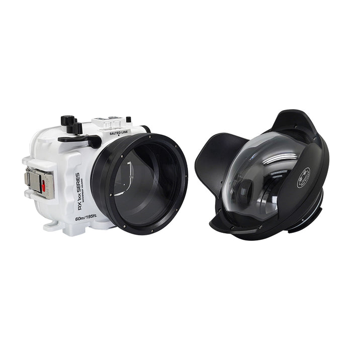 60M/195FT Waterproof housing for Sony RX1xx series Salted Line with 6" Dry Dome Port (White)