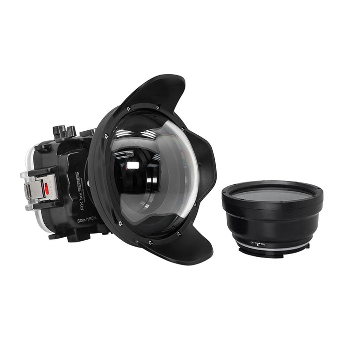 60M/195FT Waterproof housing for Sony RX1xx series Salted Line with 6" Dry Dome Port (Black)