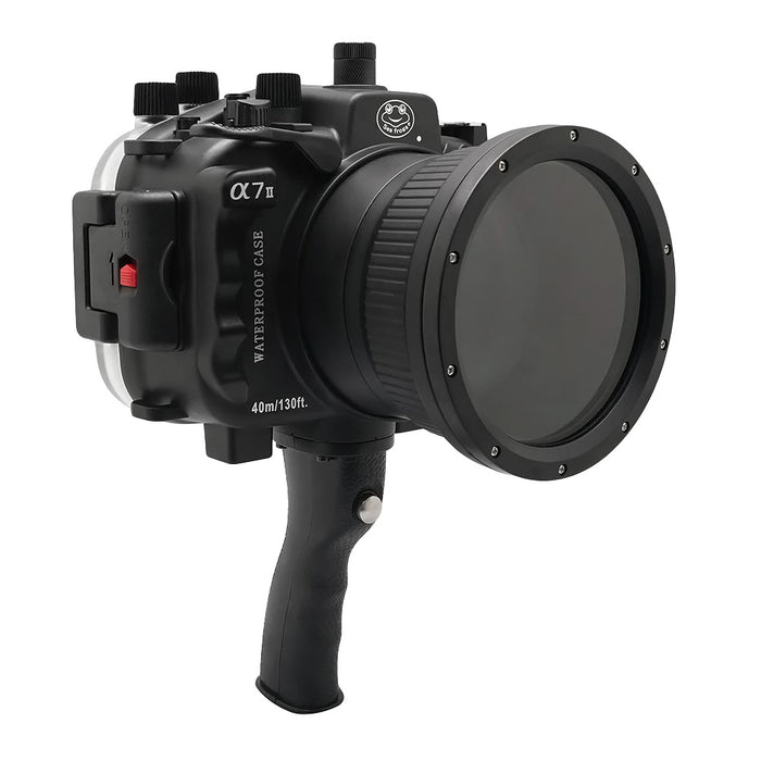 Sony A7 II NG V.2 Series 40M/130FT UW camera housing with 6" Dome port & pistol grip (Including Standard port) Black