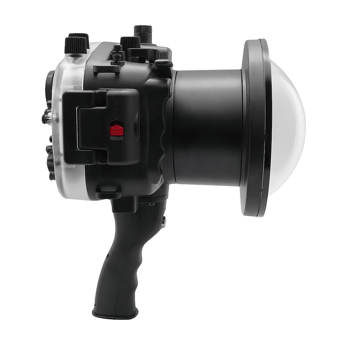 Sony A7 II NG V.2 Series 40M/130FT UW camera housing with 6" Dome port & pistol grip (Including Standard port) Black