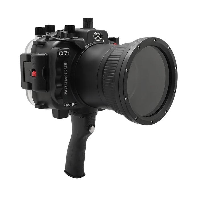 Sony A7 II NG V.2 Series 40M/130FT Underwater camera housing with pistol grip (Long port) Black