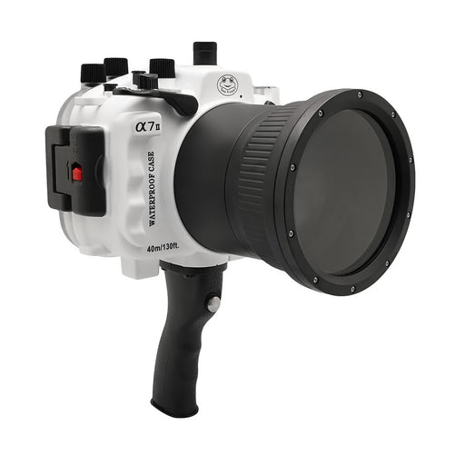Sony A7 II NG V.2 Series 40M/130FT Underwater camera housing with pistol grip (Long port) White